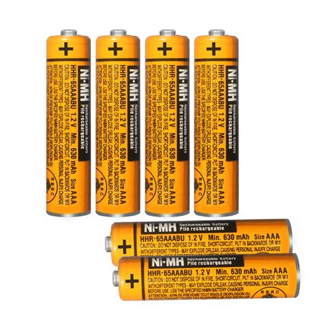 6 Pack HHR 65AAABU NI MH Rechargeable Battery For Panasonic 1 2V 630mAh