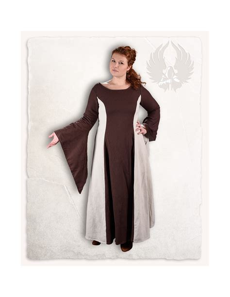 Robe M Di Vale En Coton Mod Le Calla Marron Cr Me Boutique P Es