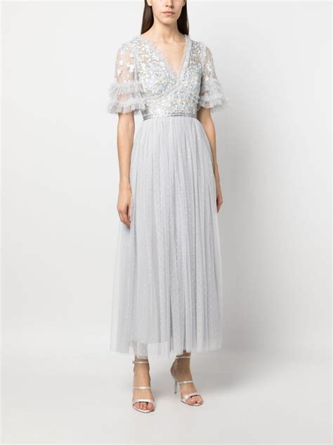 Needle Thread Ditsy Floral Embroidered Tulle Dress Farfetch