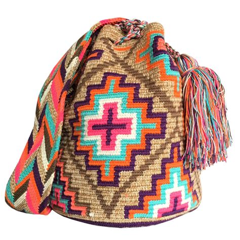 Large Mochila Wayuu Bag Made In The Desert Of La Guajira Colombia