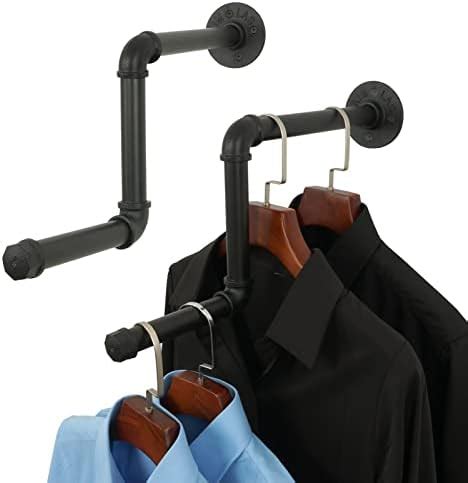 Amazon Elibbren Industrial Pipe Floating Clothing Rack Wall