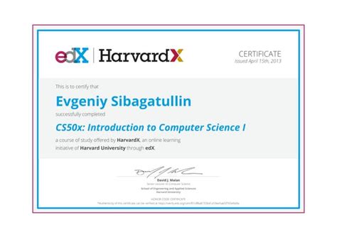 Harvardx Cs50 Certificate Edx