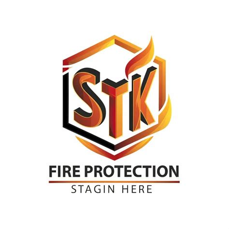 Logo Design For Stk Fire Protection Shield And Fire Elements