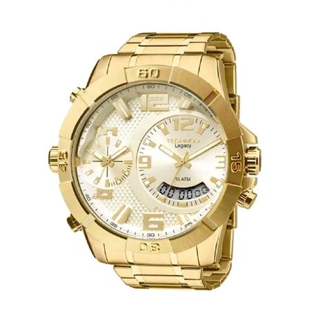 Rel Gio Technos Legacy Masculino Dourado Digital E Anal Gico T Fi X