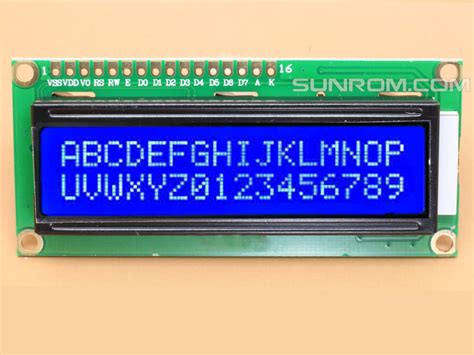 Blue 16x2 LCD Display 5V 6504 Sunrom Electronics