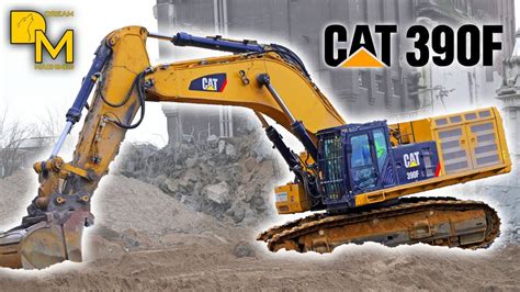 Operating Giant Cat 390f Excavator In Huge Demolition Job Battling