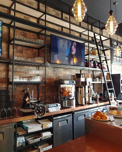 Metal Backbar Shelving Back Bar Design Warehouse Bar Cafe Bar Design