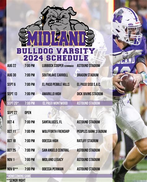 2024 Varsity Schedule – MIDLAND HIGH FOOTBALL