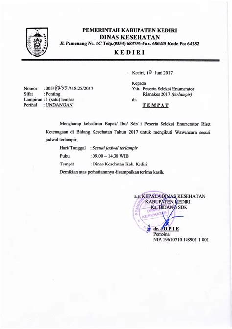 Contoh Surat Resmi Pendek Contoh Surat Resmi