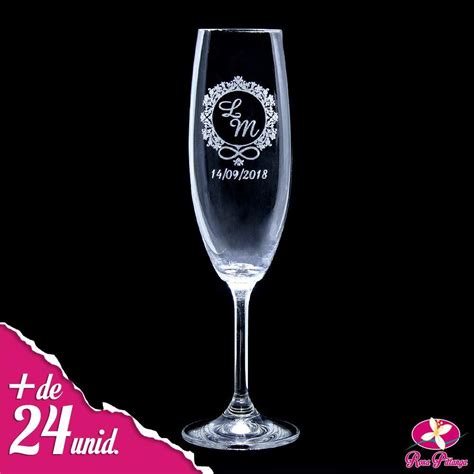 Taça de Champanhe Personalizada Cristal Bohemia A partir de 24