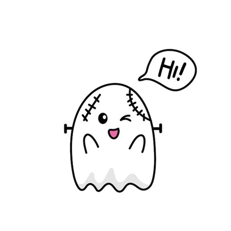 Premium Vector Cute Ghost In Halloween Zombie Costume