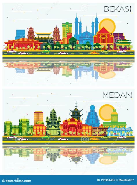 Medan E Bekasi Indonesia Cidade skylines Edifícios Coloridos Céu