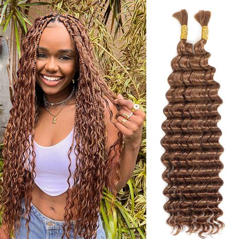 Amazon DSEKCAIN Deep Wave 30 Bulk Human Hair For Braiding No