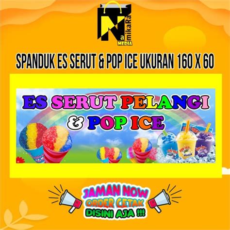 Jual Spanduk Banner Es Serut Pelangi Dan Pop Ice Terbaru Custom Ukuran