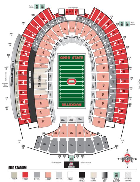 Big Ten Football Stadium Seating Charts College Gridirons