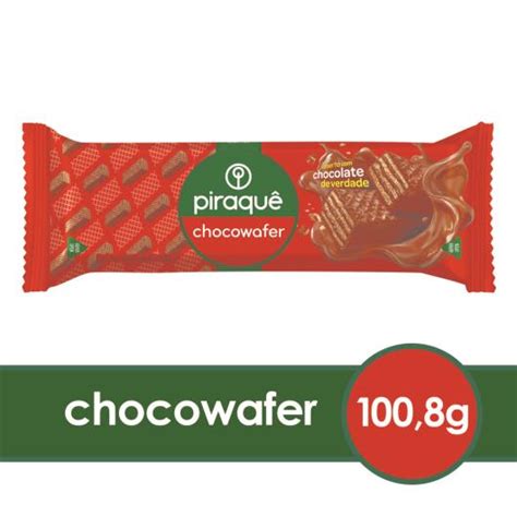 Wafer Recheio E Cobertura Chocolate Piraquê Chocowafer Pacote 1008g