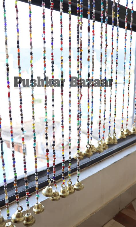 Bohemian Hippy Beaded Curtain For Doorways Multicolour Glass Beads