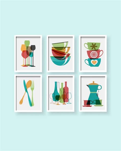 Modern kitchen Prints Dining room wall art Modern Kitchen | Etsy | Arte colorido, Arte de pared ...