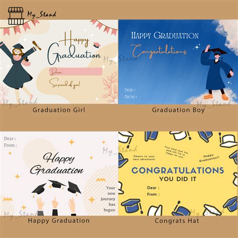 Sticker & GRADUATION Greeting Card With Writing 7x10 cm Happy GRADUATION Gift Card Congraduation ...