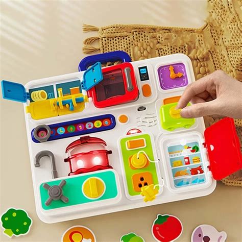 Montessori Toy Sensory Board Games Activity Kitchen Puzzle Toy Baby