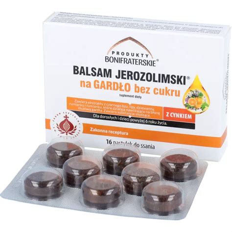 Produkty Bonifraterskie Balsam Jerozolimski Bez Cukru Pastylek