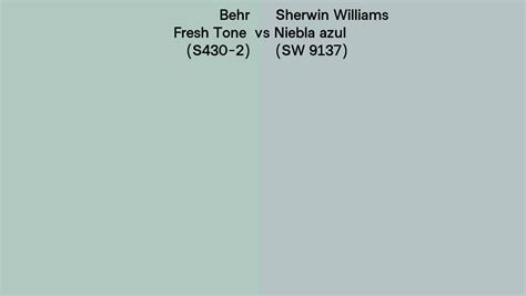 Behr Fresh Tone S430 2 Vs Sherwin Williams Niebla Azul SW 9137 Side