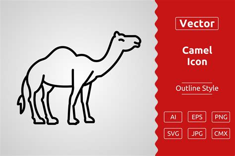 Vector Camel Outline Icon Design Graphic by Muhammad Atiq · Creative ...