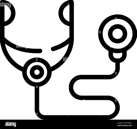 Stethoscope Icon Outline Vector Room Hospital Medical Patient Stock