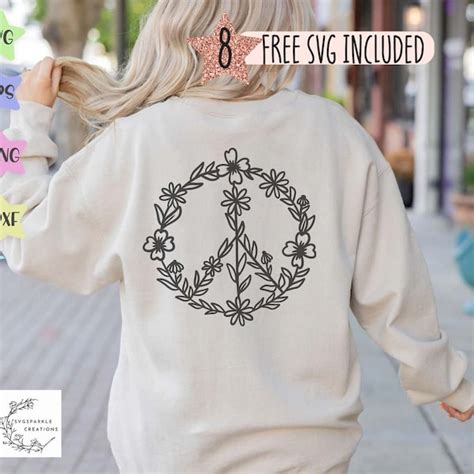 Floral Peace Sign Etsy