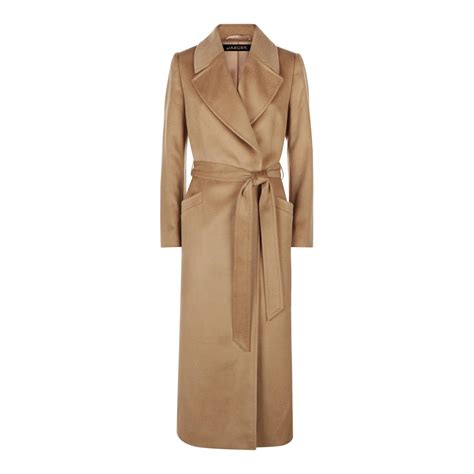 Camel Long Maxi Wrap Wool Coat Brandalley