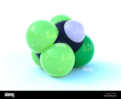 Molecular structure of hydrochlorofluorocarbon 124, computer artwork Stock Photo - Alamy