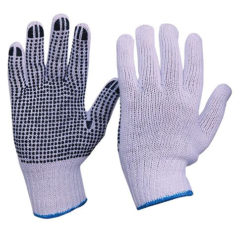 Esko Knitted Polycotton Glove With Dots Available At Rapidclean Nz