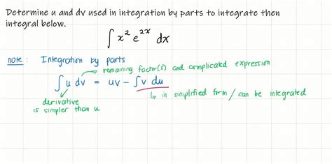 Solved Identify U And D V For Finding The Integral Using Integration By Parts Do Not Evaluate