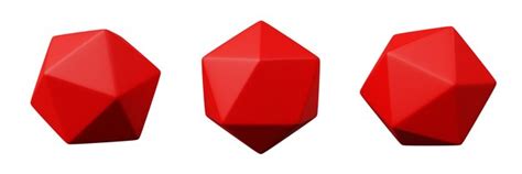 Premium Photo D Icosahedron Red Realistic Rendering Of Basic