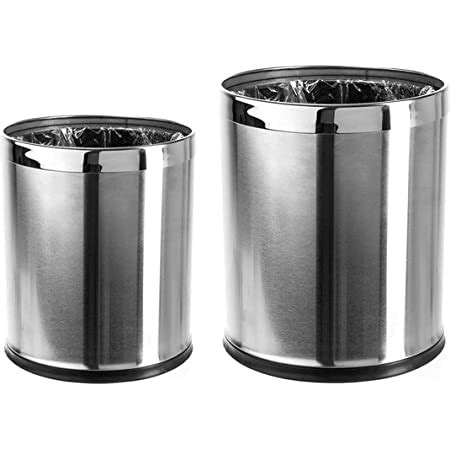 Mofna Stainless Steel Solid Open Dustbin Stainless Steel Garbage Bin