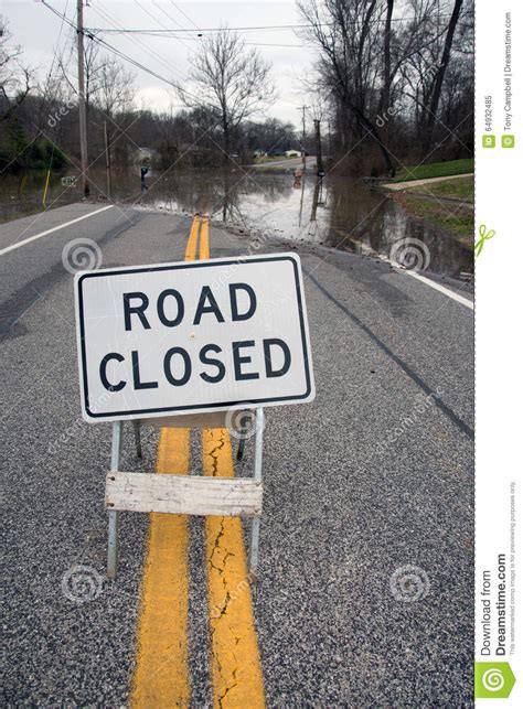 Closed Due To Flooding Sign Stock Photography | CartoonDealer.com ...