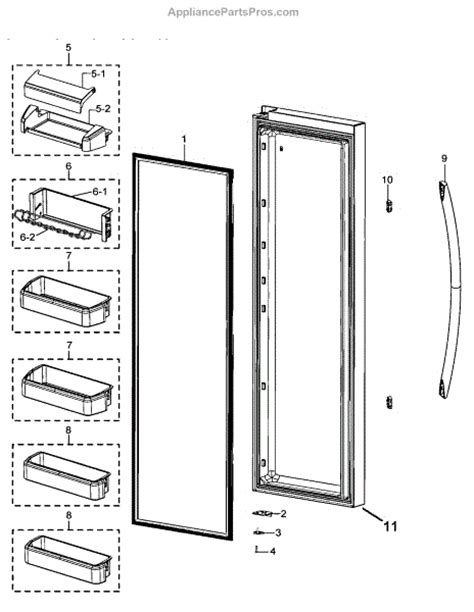 Parts For Samsung Rsg257aarsxaa 0000 Refrig Door Parts