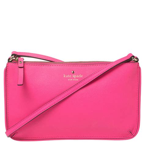 Kate Spade Pink Saffiano Leather Top Zip Slim Crossbody Bag Kate Spade The Luxury Closet