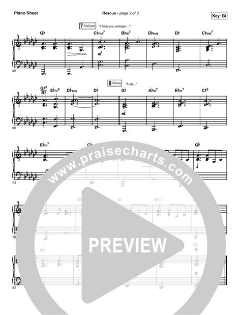 Rescue Piano Sheet (No Vocals) - Lauren Daigle | PraiseCharts