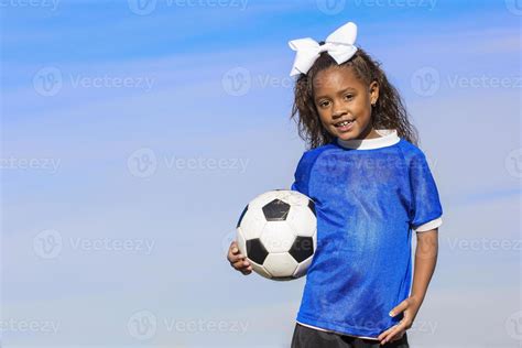 Young african american girl soccer player with copy space 920131 Stock ...