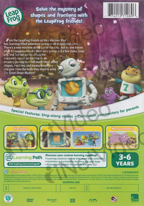 Leapfrog Letter Factory Adventures The Great Shape Mystery On Dvd Movie