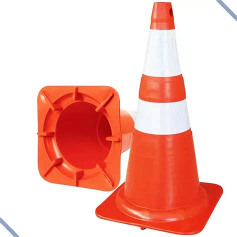 Cone Trânsito Nbr 15071 Flexível Laranja 75cm Sinalização