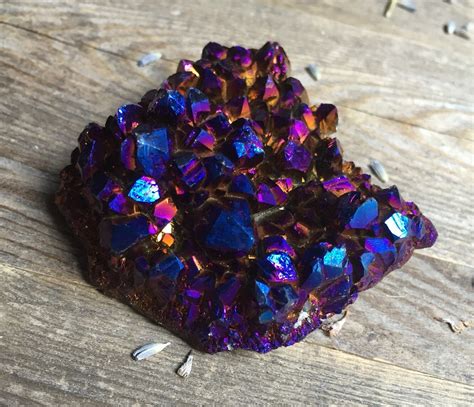 Cobalt Titanium Quartz Crystal Cluster By Crystalsncreations