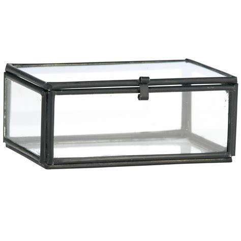 Small Rectangular Black Glass Box By Posh Totty Designs Interiors