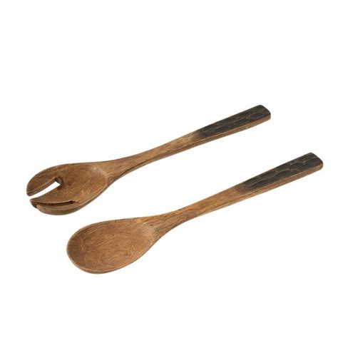 Set de 2 couverts à salade en bois de manguier marronc 33x7x4cm Leroy