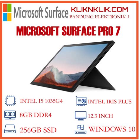 Jual TABLET MICROSOFT SURFACE PRO 7 INTEL CORE I5 1035G4 8GB 256GB