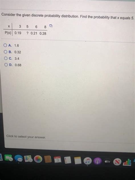 Solved Consider The Given Discrete Probability Distribution