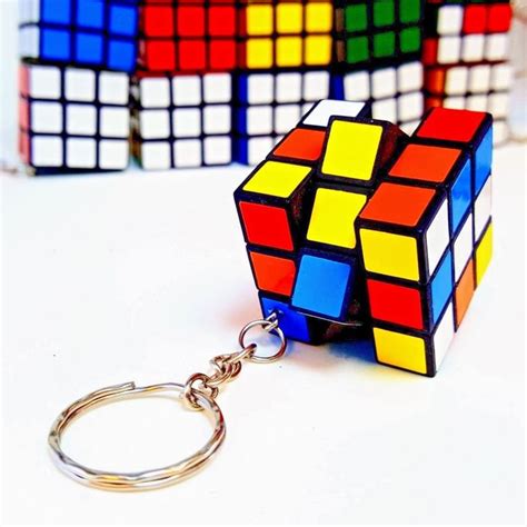 Rubiks Cube Mini Lock Key Chain Puzzle Toys Gifts Small Size PVC Rubik