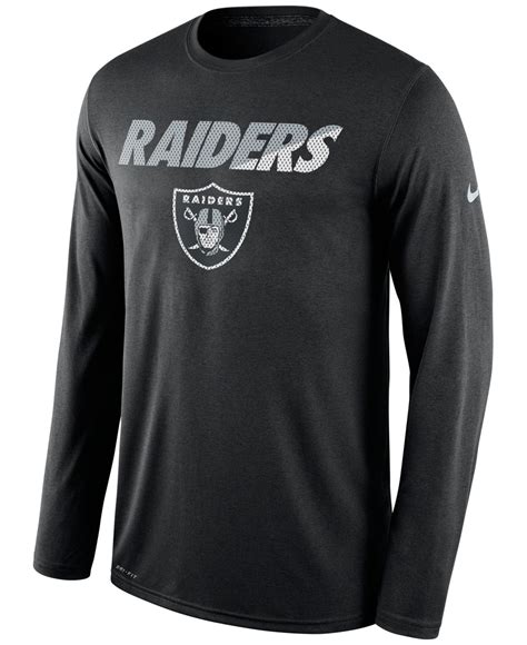 Lyst Nike Men S Long Sleeve Oakland Raiders Legend Staff Practice T