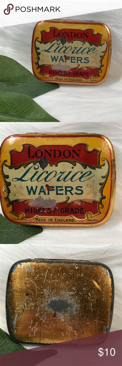 London Licorice Wafers Vintage Mini Hinged Tin Licorice Vintage